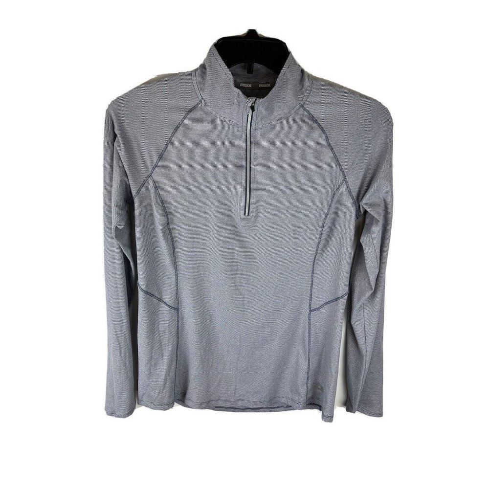 New RBX Size Medium Active Fleece 1/4 Zipper Pullover Mock Neck Long Sleeve Gray